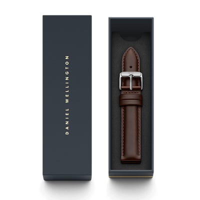 Daniel Wellington Bristol Silver Watch 18mm Leather Strap