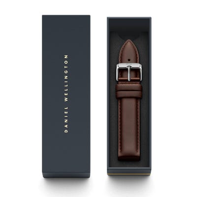 Daniel Wellington Bristol Silver Watch 20mm Leather Strap