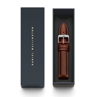 Daniel Wellington Classic St Mawes Silver Watch 18mm Leather Strap DW00200052 - Dawson Watches