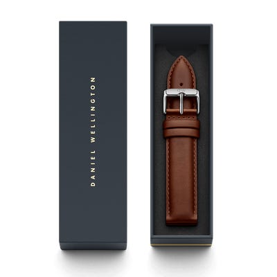 Daniel Wellington St Mawes Silver Watch 20mm Leather Strap