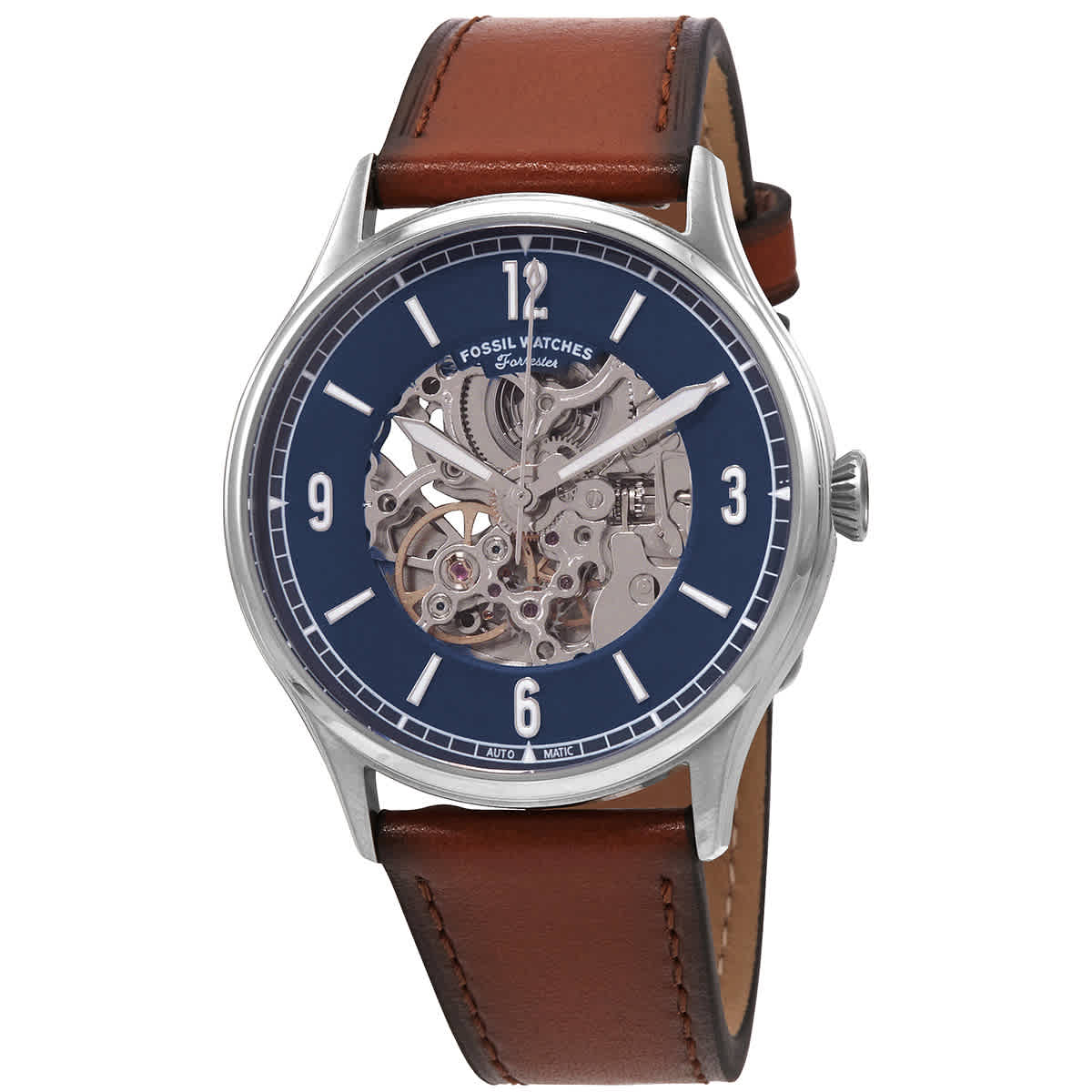 Fossil Forrester Automatic Blue Skeleton Dial Men's Watch ME3179