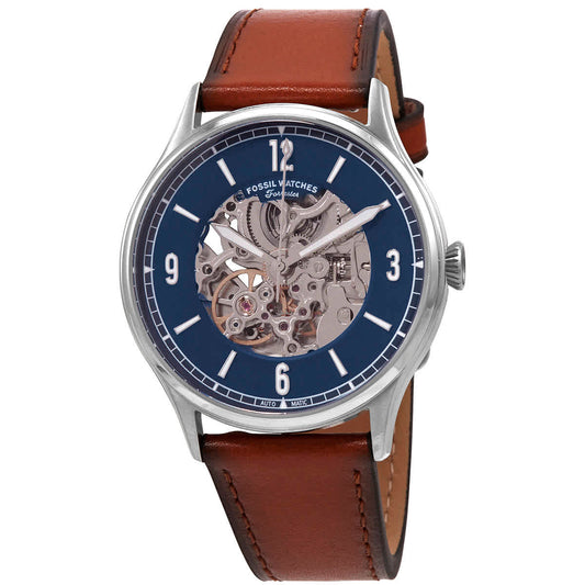Fossil Forrester Automatic Blue Skeleton Dial Men's Watch ME3179