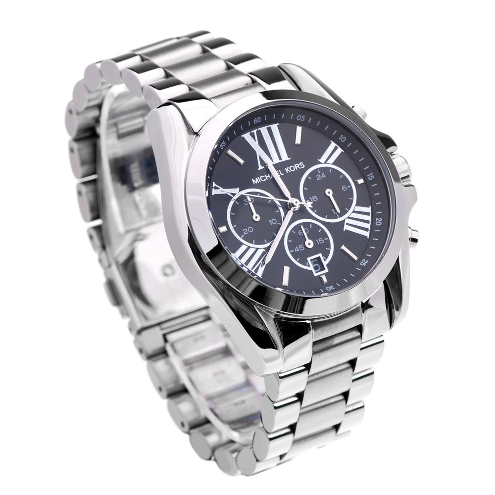 Michael Kors Bradshaw Chronograph Black Dial Silver-tone Unisex Watch MK5705 Water resistance: 100 Meters Movement: Quartz