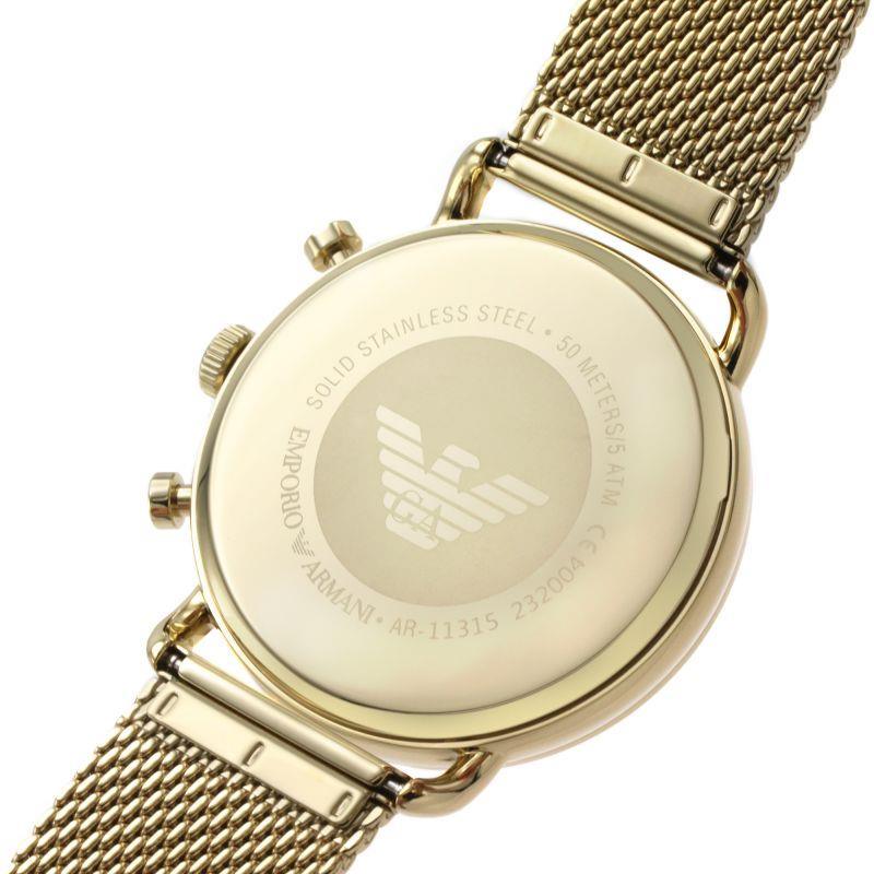 Emporio Armani Aviator Chronograph Gold Mesh Watch - AR11315
