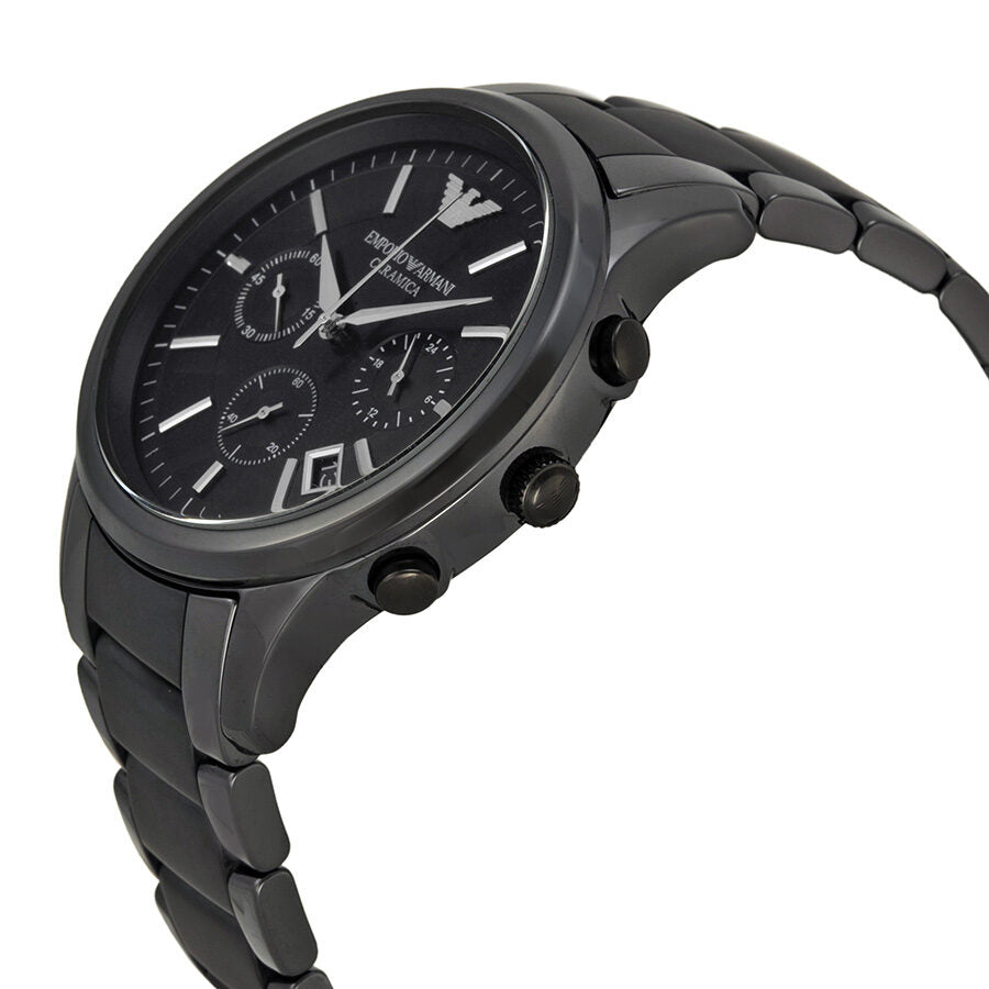 Emporio Armani Ceramica Chronograph Black Dial Watch AR1452