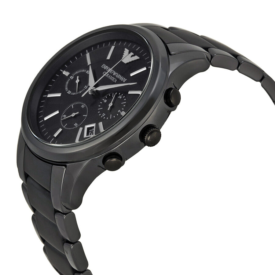 Emporio Armani Ceramica Chronograph Black Dial Men's Watch AR1452 - BigDaddy Watches #2