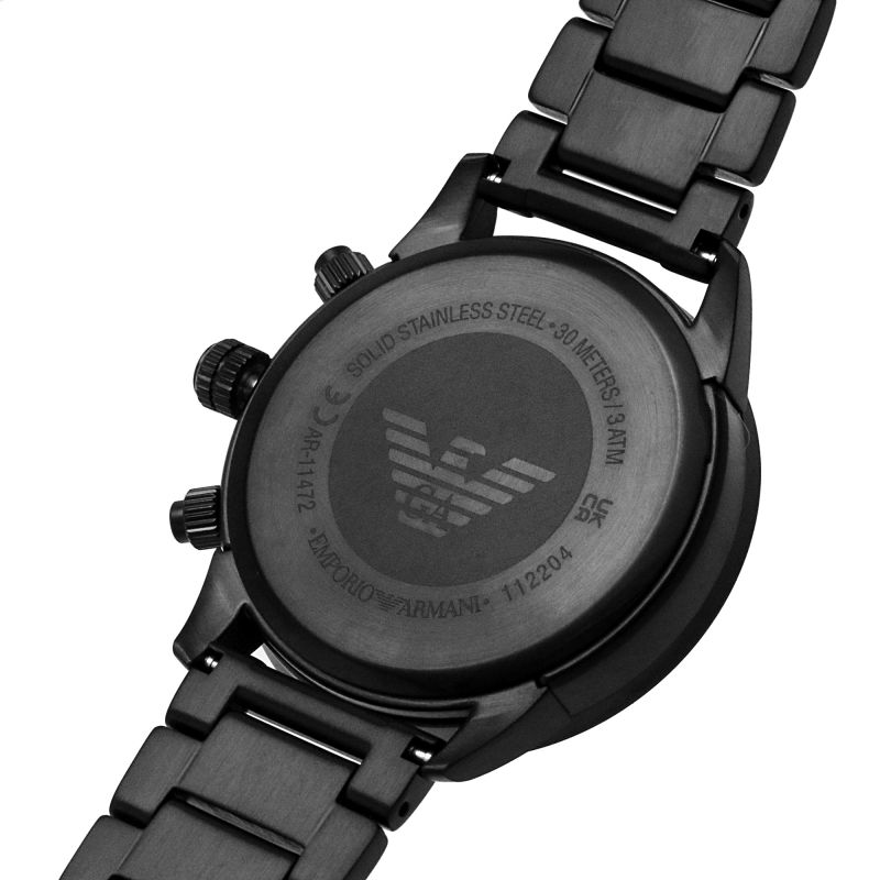 Emporio Armani Chronograph Green Dial Black Men’s Watch AR11472 - Watch