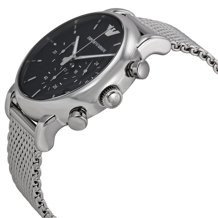 EMPORIO ARMANI Classic Chronograph Black Dial Steel Men's Watch AR1811