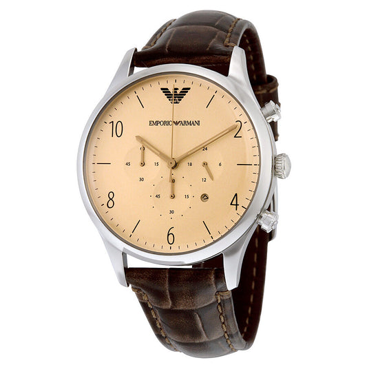 Emporio Armani Classic Chronograph Cream Dial Men's Watch AR1878 - BigDaddy Watches