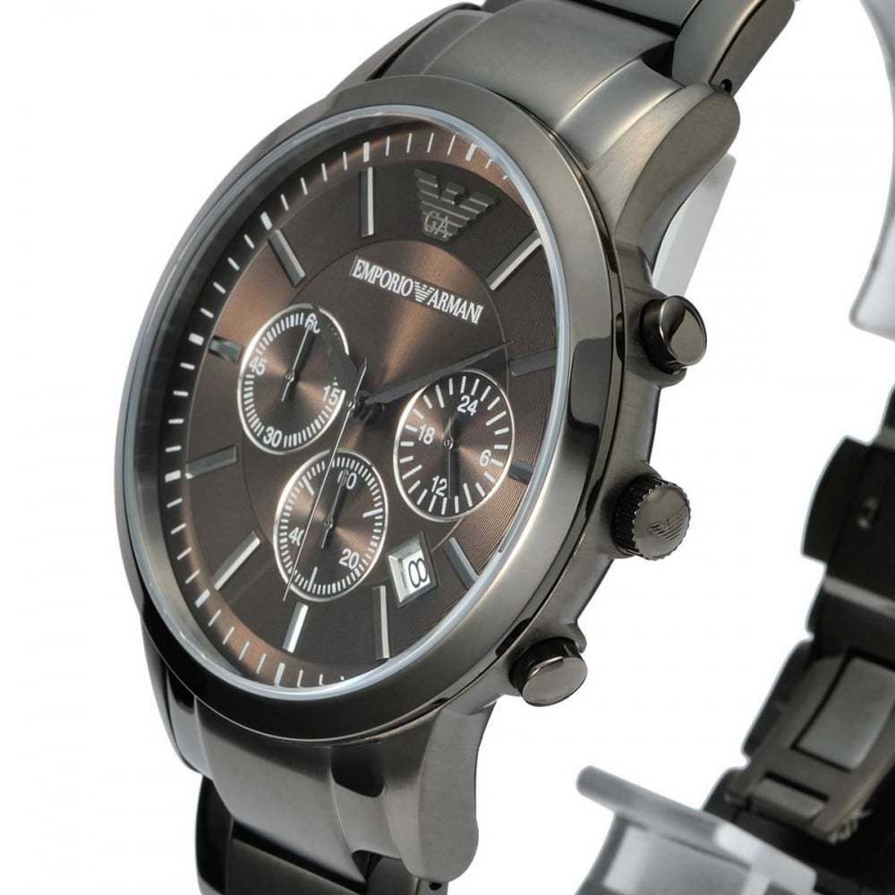 Emporio Armani Men’s Classic Chronograph Stainless Steel Gunmetal Watch AR2454 - Watch