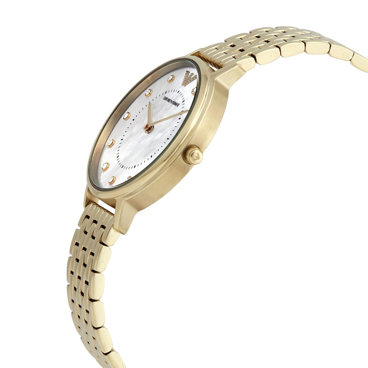 Emporio Armani Quartz Crystal White Mother of Pearl Dial Ladies Watch AR11007 - BigDaddy Watches #2