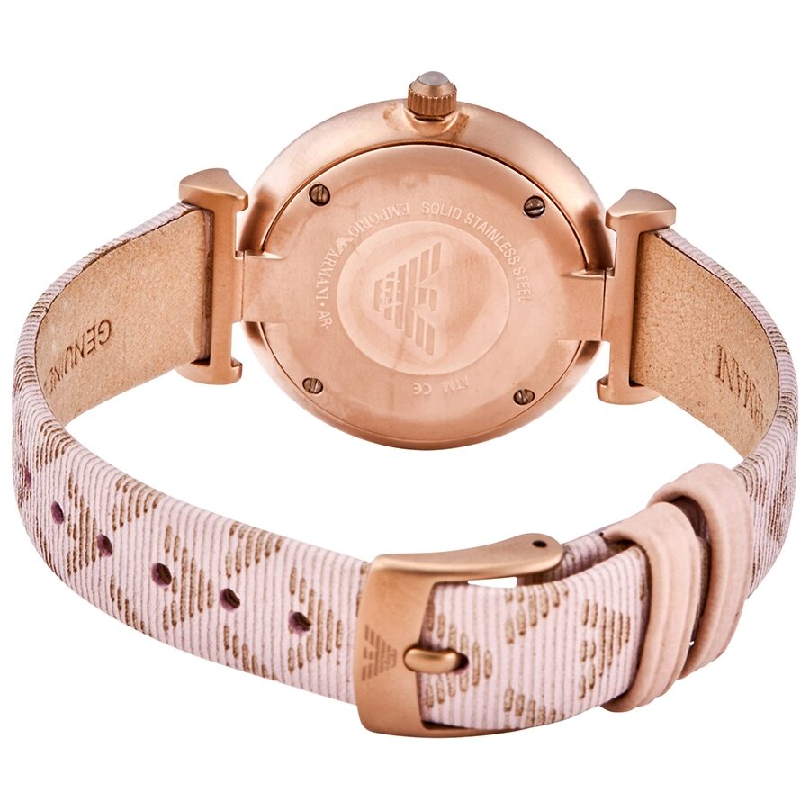 Emporio Armani Quartz Grey Dial Beige Leather Ladies Watch AR11126 - BigDaddy Watches #3