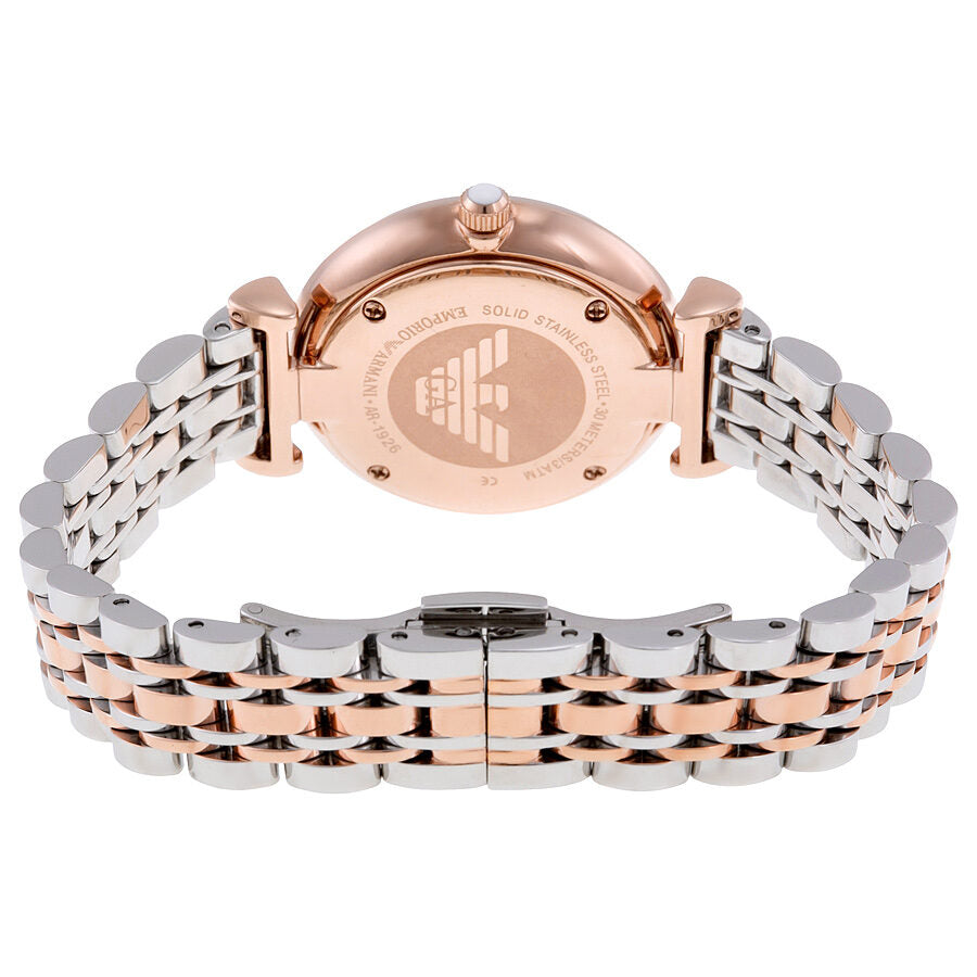 Emporio Armani White Crystal Pave Dial Two-tone Ladies Watch AR1926