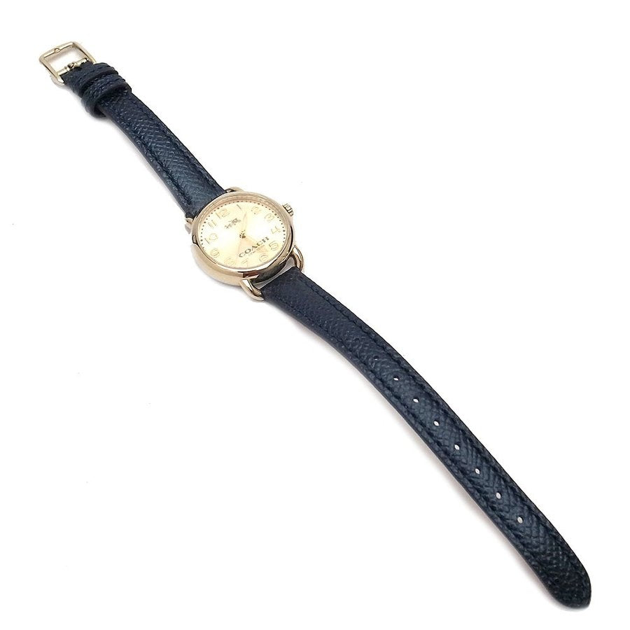 Coach Delancey Gold Dial Blue Leather Strap Ladies Watch 14502250