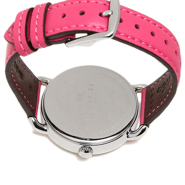 Coach Delancey Silver Dial Pink Leather Strap Ladies Watch 14502560