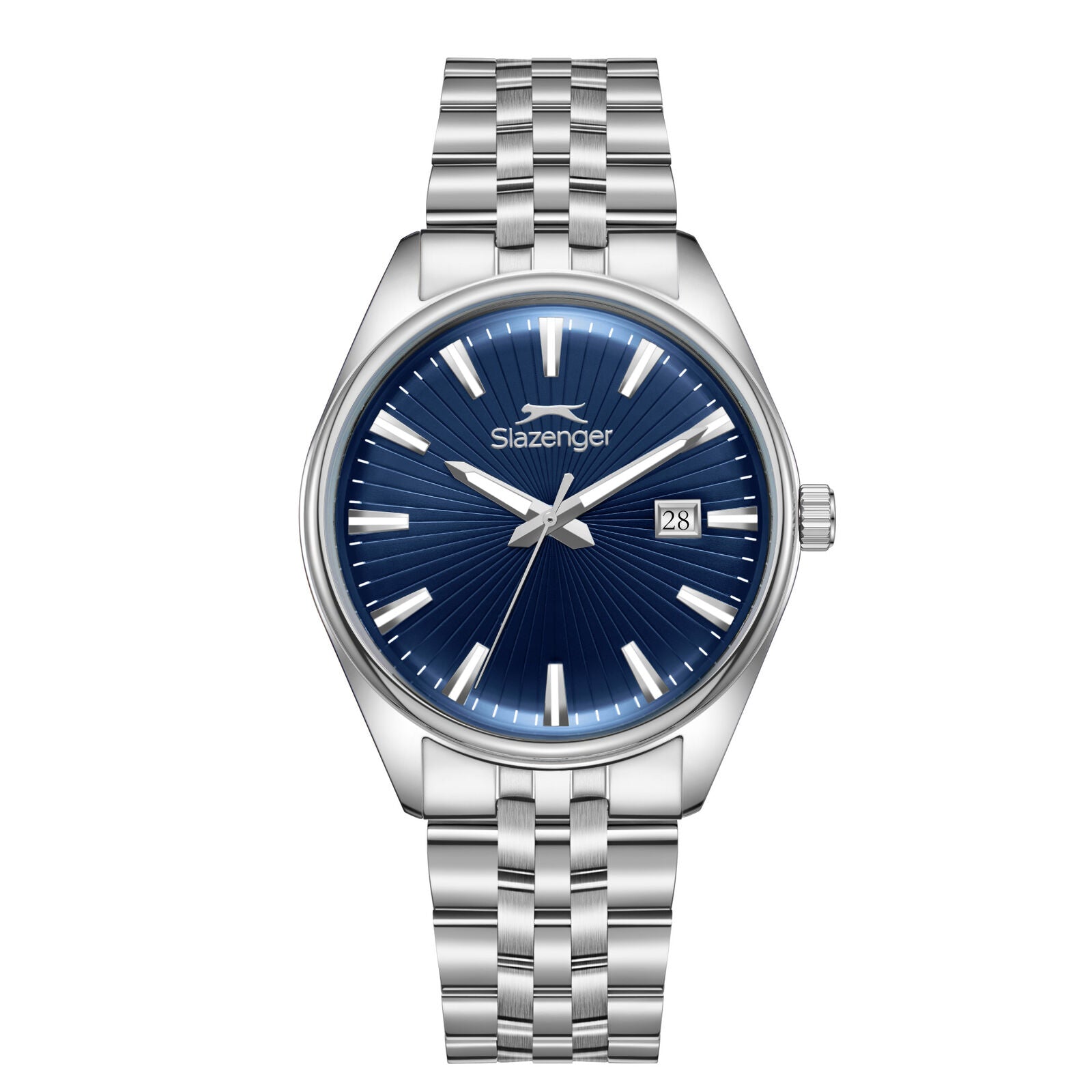 Slazenger Heritage Day Date Window Dark Blue Dial Silver Watch - SL.09.2580.1.390