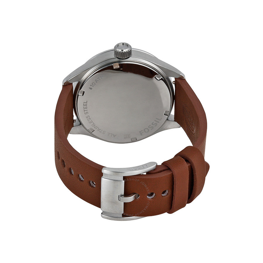 Fossil Aeroflite Multi-Function Black Dial Leather Strap Men's Watch CH2939