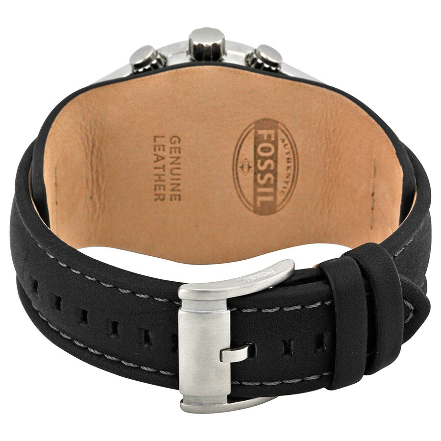 Fossil Blue Glass Chronograph Black Leather Strap Men's Watch CH2564 - BigDaddy Watches #3