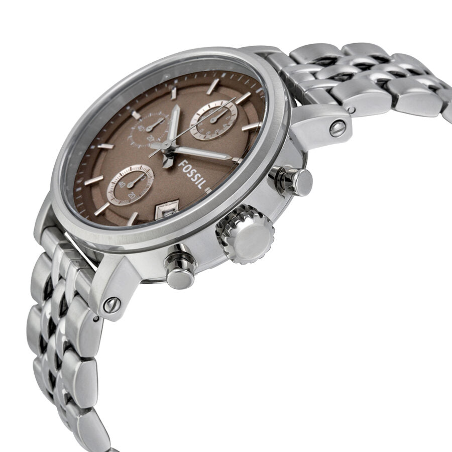 Fossil Boyfriend Chronograph Brown Dial Stainless Steel Ladies watch ES3747 - BigDaddy Watches #2