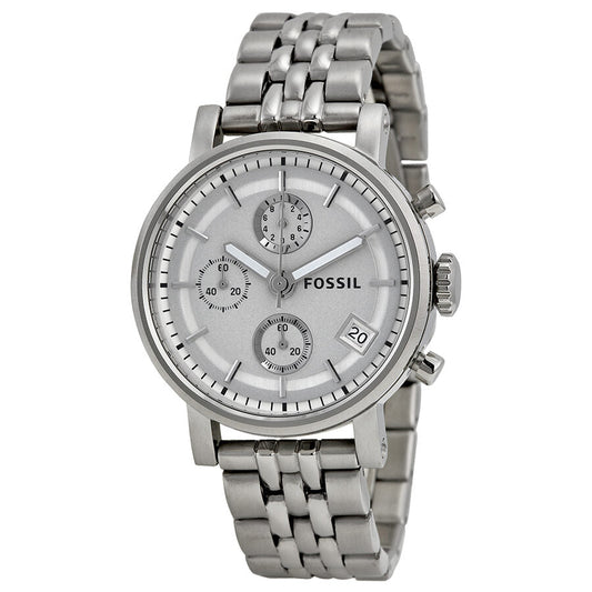 Fossil Boyfriend Chronograph Classic All Silver Watch ES2198