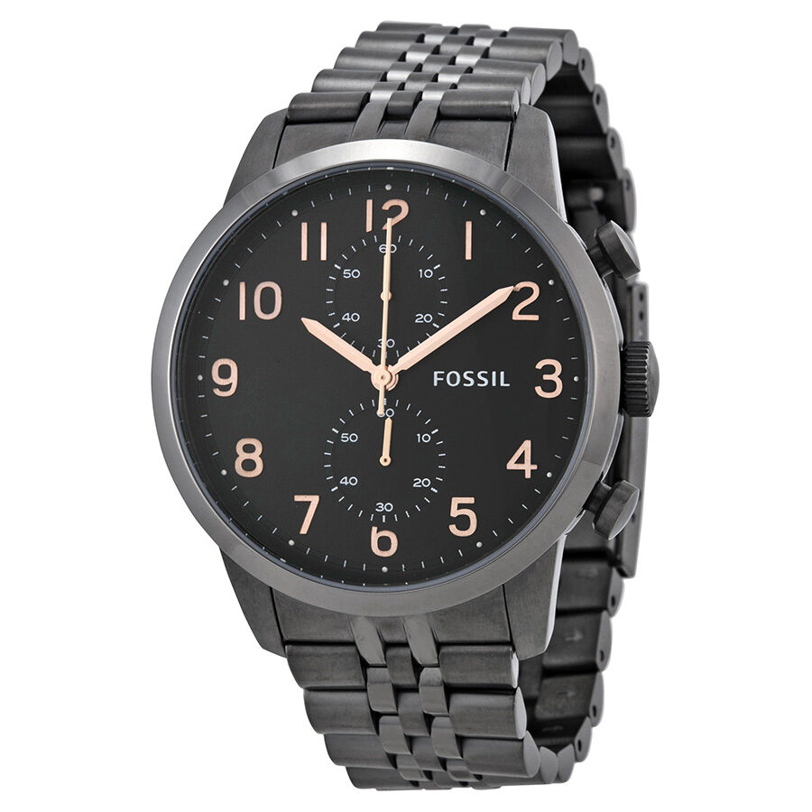 Fossil Chronograph Black Dial Smoke PVD Men's Men's Watch FS4934 - BigDaddy Watches