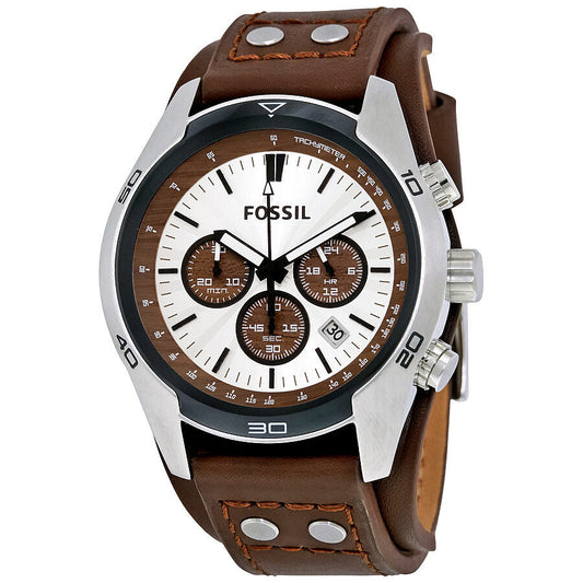 Fossil Coachman Chronograph Cuff Leather Men's Watch CH2565 - BigDaddy Watches