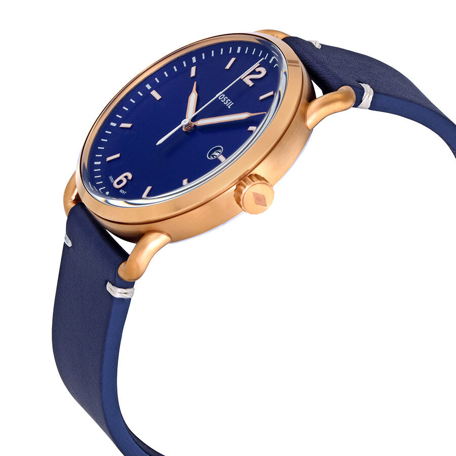 Fossil Commuter Blue Dial Navy Blue Leather Men's Watch FS5274 - BigDaddy Watches #2