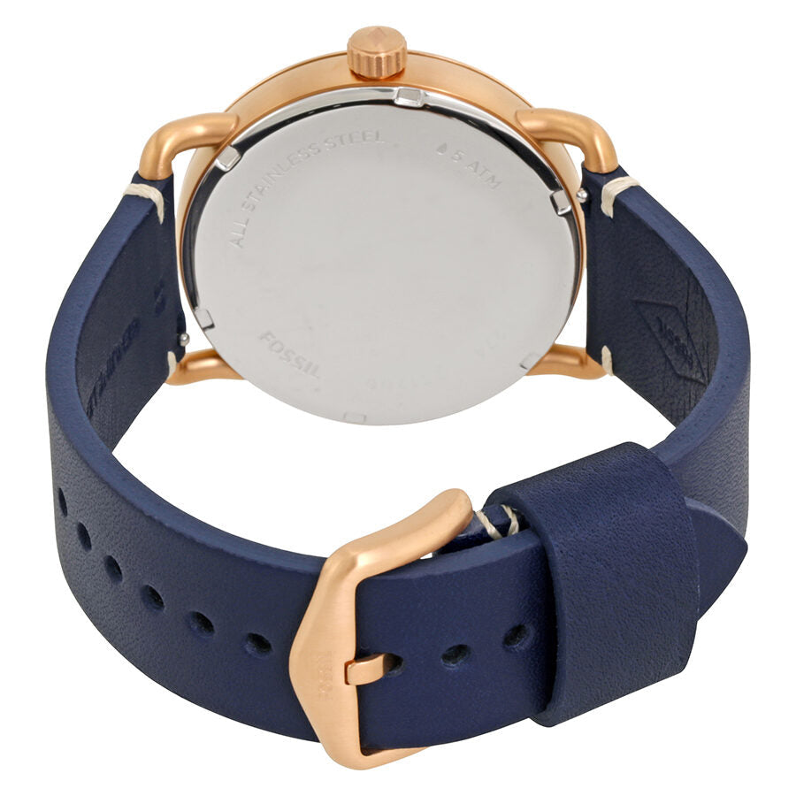 Fossil Commuter Blue Dial Navy Blue Leather Men's Watch FS5274 - BigDaddy Watches #3