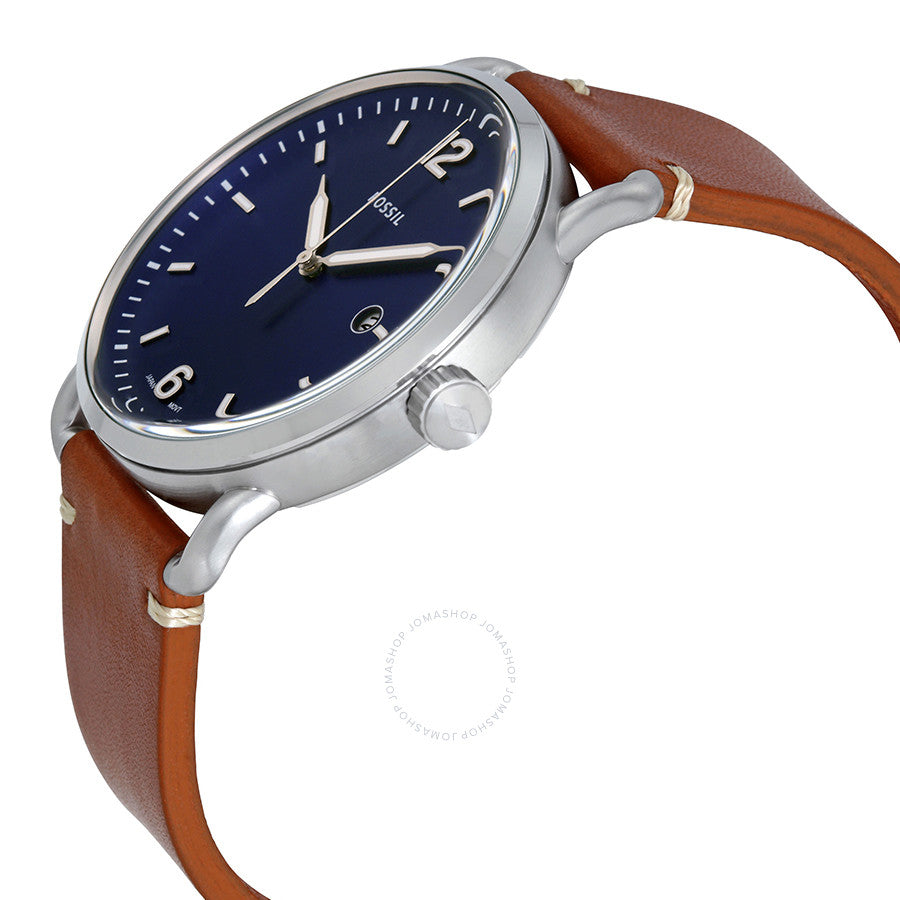 Fossil Commuter Blue Dial Brown Leather Men's Watch FS5325