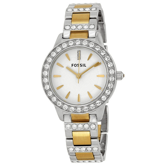Fossil Crystal White Dial Two-tone Ladies Watch ES2409 - BigDaddy Watches