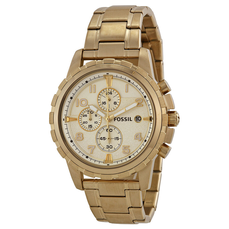 Fossil Dean Chronograph Champagne Dial Gold-tone Men's Watch FS4867 - BigDaddy Watches