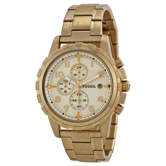 Fossil Dean Chronograph Champagne Dial Gold-tone Men's Watch FS4867 - BigDaddy Watches