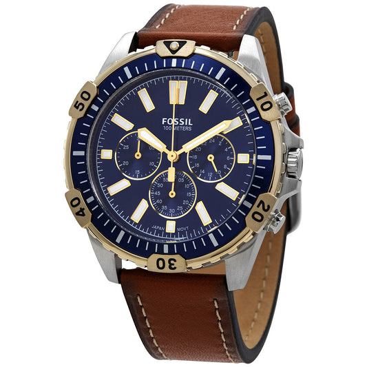 Fossil Garrett Chronograph Quartz Blue Dial Men's Watch FS5625 - BigDaddy Watches