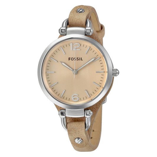 Fossil Georgia Beige Dial Sand Tan Leather Strap Ladies Watch ES2830