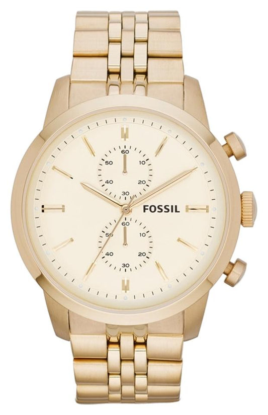 Fossil Gold Townsman Tone Stainless Steel Chronograph Men's Watch  FS4856 - Dawson Watches