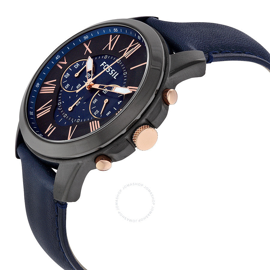 Fossil Grant Chronograph Black and Blue Dial Men's Watch FS5061