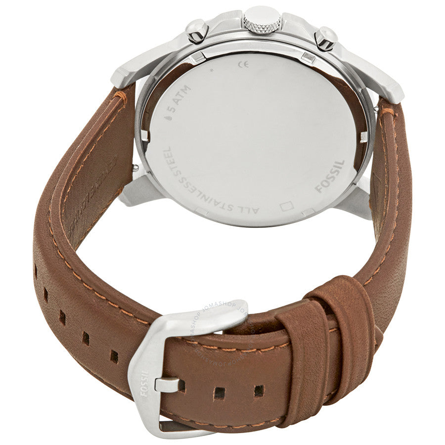 Fossil Grant Chronograph Black Dial Leather Strap Men's Watch FS4813