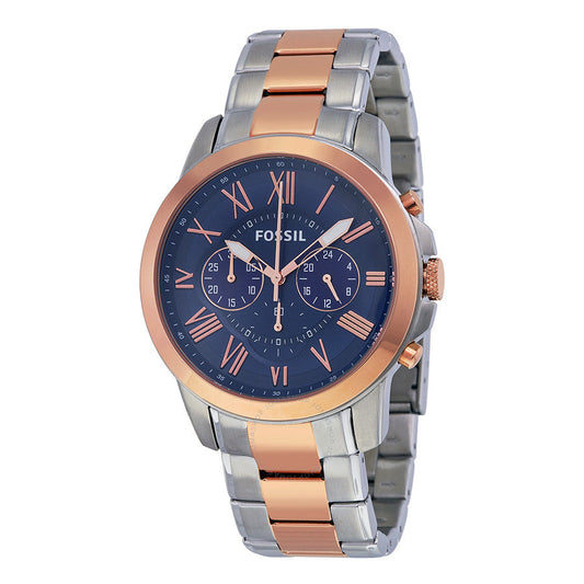 Fossil Grant Chronograph Blue Dial Two-tone Men's Watch FS5024