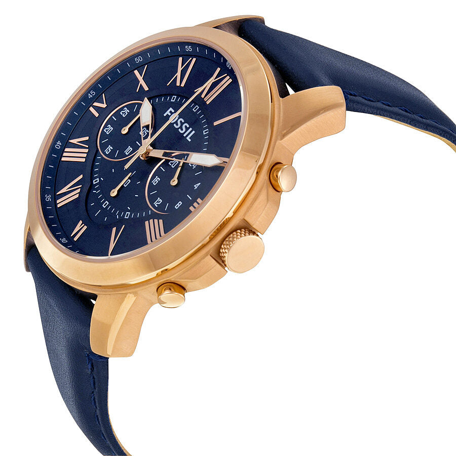 Fossil Grant Multi-Function Navy Dial Navy Leather Men's Watch FS4835