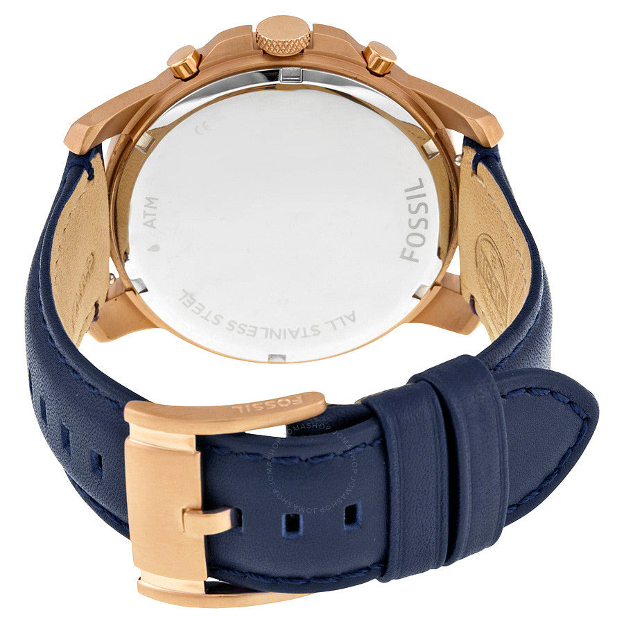 Fossil Grant Multi-Function Navy Dial Leather Strap Men's Watch FS4835