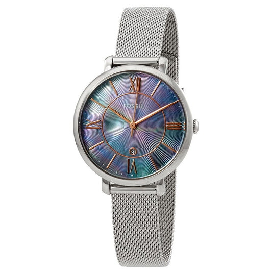 Fossil Jacqueline Blue Mother of Pearl Dial Ladies Mesh Watch ES4322 - BigDaddy Watches