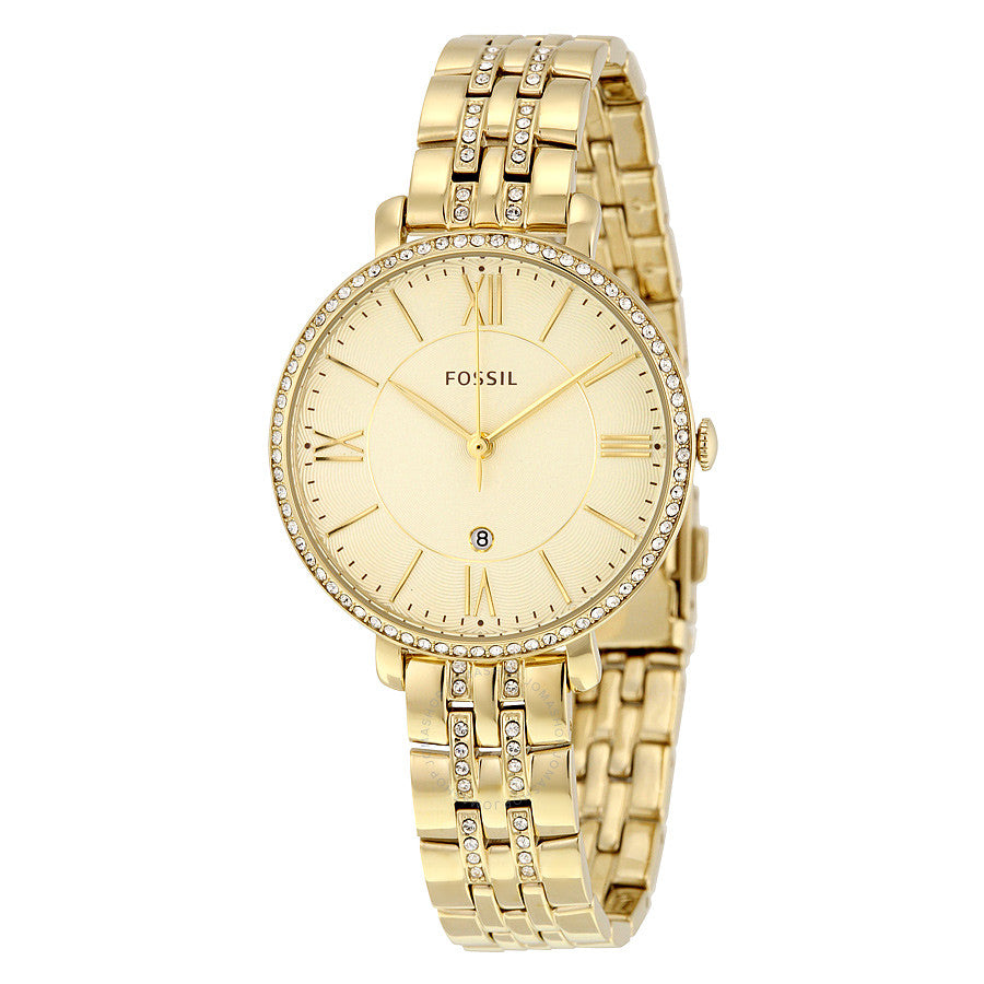 Fossil Jacqueline Champagne Dial Gold-tone Ladies Watch ES3547