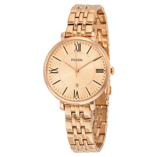 Fossil Jacqueline Rose Dial Rose Gold-tone Ladies Watch ES3435 - BigDaddy Watches