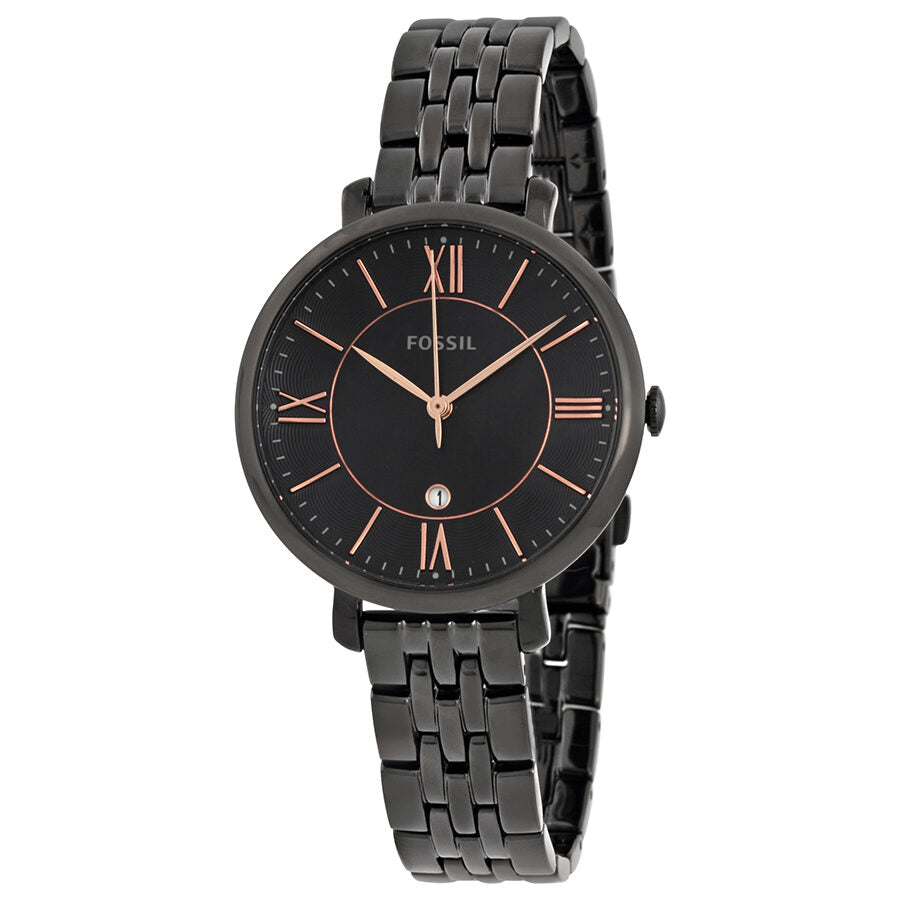 Fossil Jacquline Black Dial Black Ion-plated Ladies Watch ES3614 - BigDaddy Watches