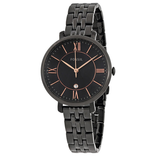 Fossil Jacquline Black Dial Black Ion-plated Ladies Watch ES3614 - BigDaddy Watches
