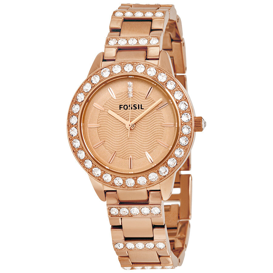 Fossil Jesse Crystal Rose Gold Dial Ladies Watch ES3020 - BigDaddy Watches