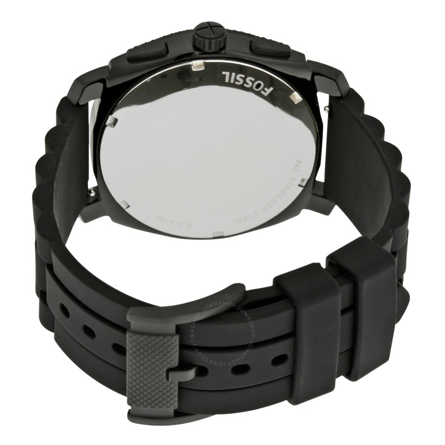 Fossil Machine Chronograph Black Dial Silicone Strap Men's Watch FS4487