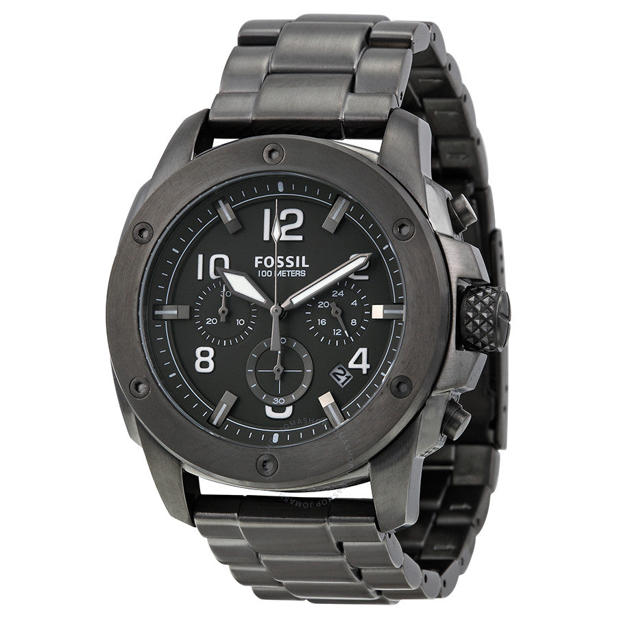 Fossil Machine Chronograph Grey Dial Smoke Ion-plated Men's Watch FS5017