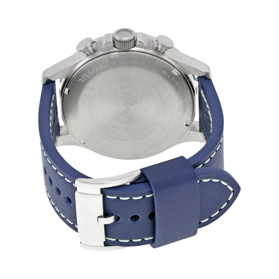 Fossil Nate Chronograph Beige Dial Navy Blue Leather Men's Watch JR1480 - BigDaddy Watches #3