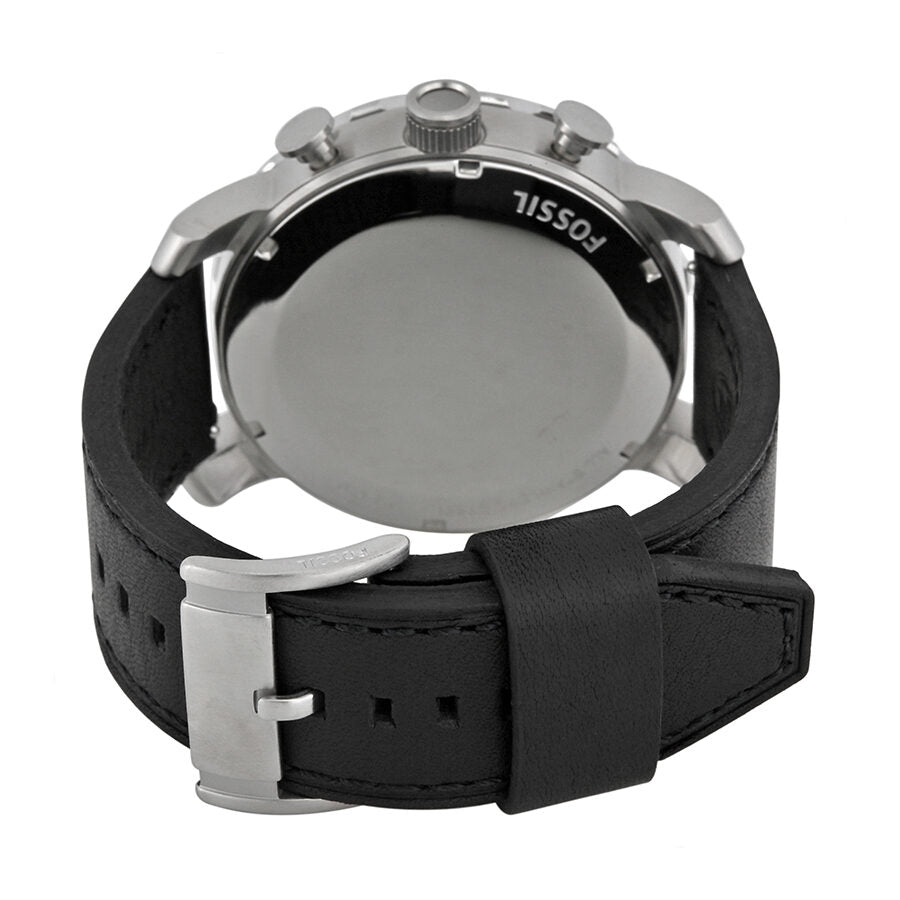 Fossil Nate Chronograph Black Dial Black Leather Men's Watch JR1436 - BigDaddy Watches #3
